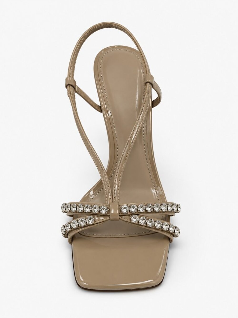 Zara Women Rhinestone Sandals EU 38 US 7.5 Nude Beige Slingback 3325/910 NWT